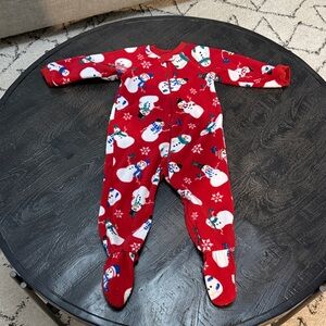 Place Red Snowman Footed One Piece